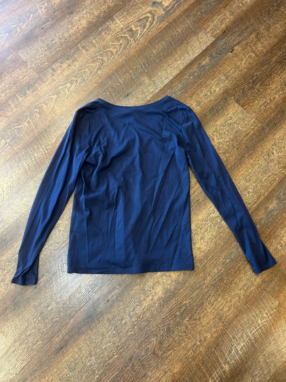 Ralph Lauren Navy Long Sleeve V-Neck Tee with Red Pony - Picture 5 of 6